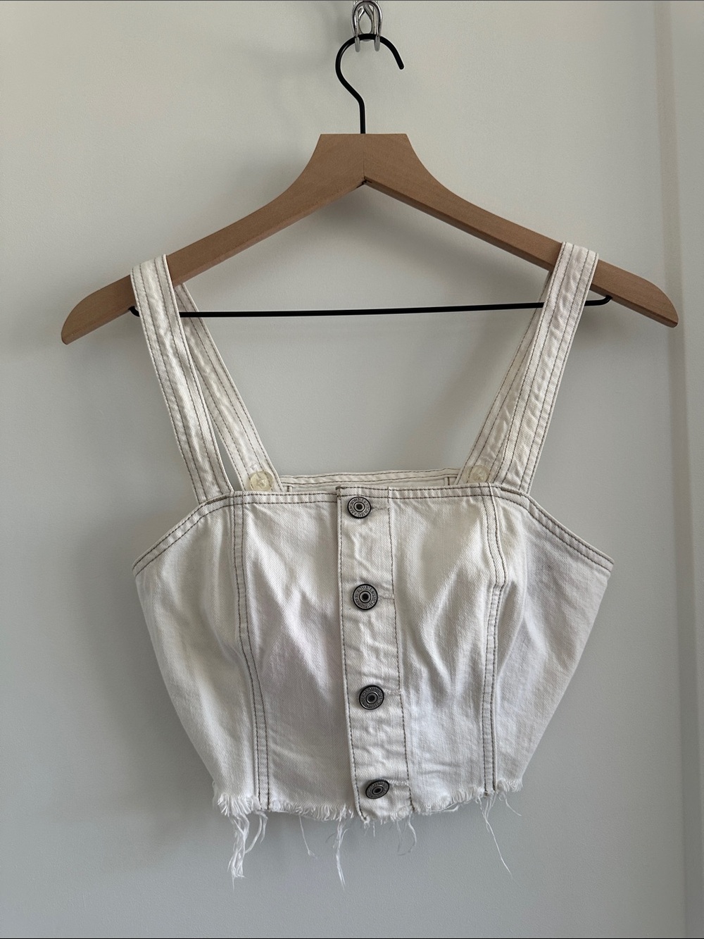 Abercrombie & Fitch denim crop top